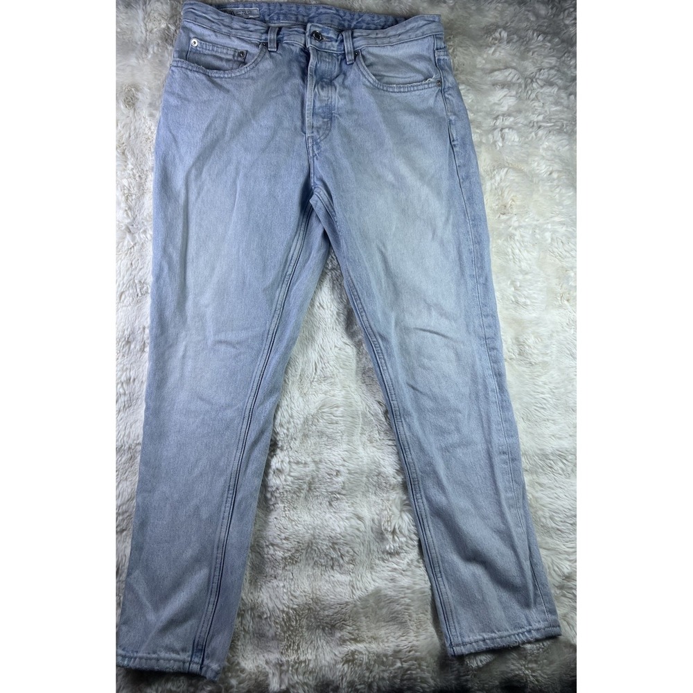 ZARA Men Light Wash Denim Jeans EUR 42 USA 32 Straight Leg Button Fly Casual A6